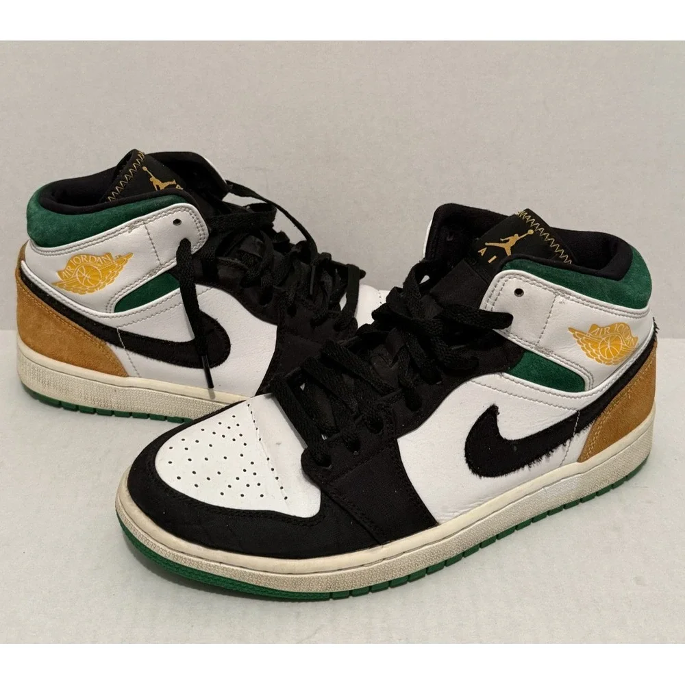 Nike Air Jordan 1 Mid SE Oakland Men's Size‎ 9 Multicolor Sneakers 852542-101